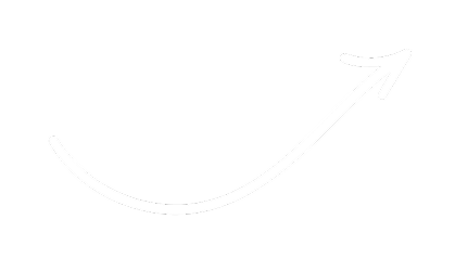 A white curved arrow on a light grey background, pointing upward and to the right.