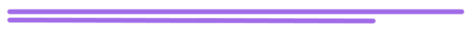 Two horizontal purple bars of different lengths on a light gray background. The top bar is longer and aligned above a shorter bar. Both bars are rounded at the ends.